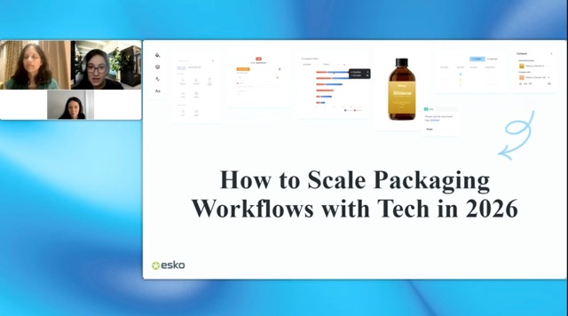 Screenshot of webinar replay, "How to Scale Packaging Workflows with Tech in 2026"